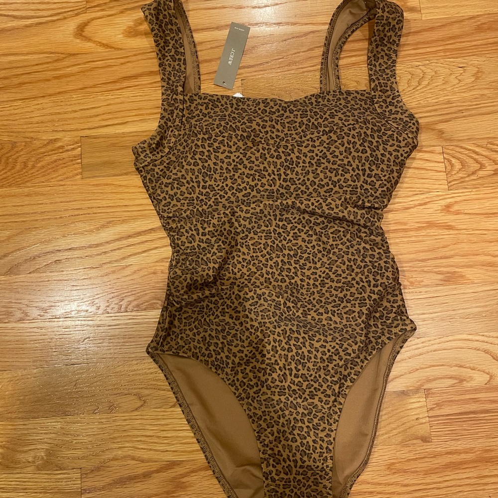 Nia Ruched Square Neck one piece - J. Crew - brand new with tags